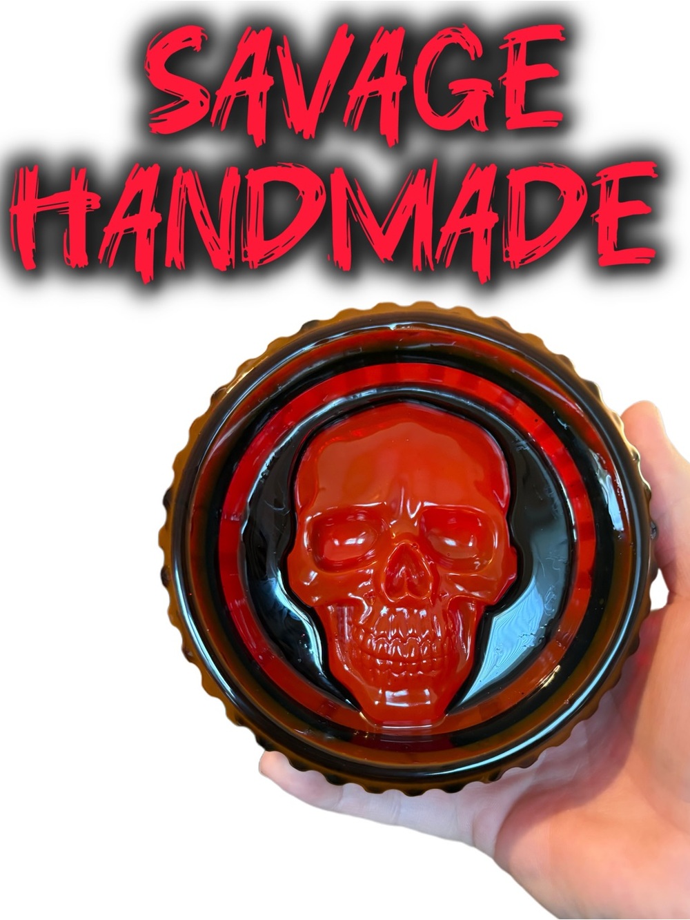 Handmade Red Skull Resin Trinket Dish  / Ashtray